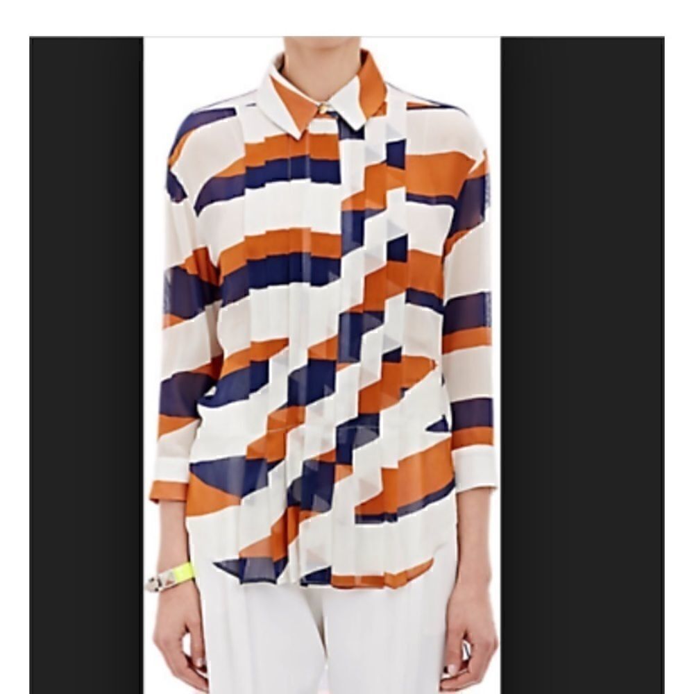 [kenzo] archive pleated high- low hem blouse. #7